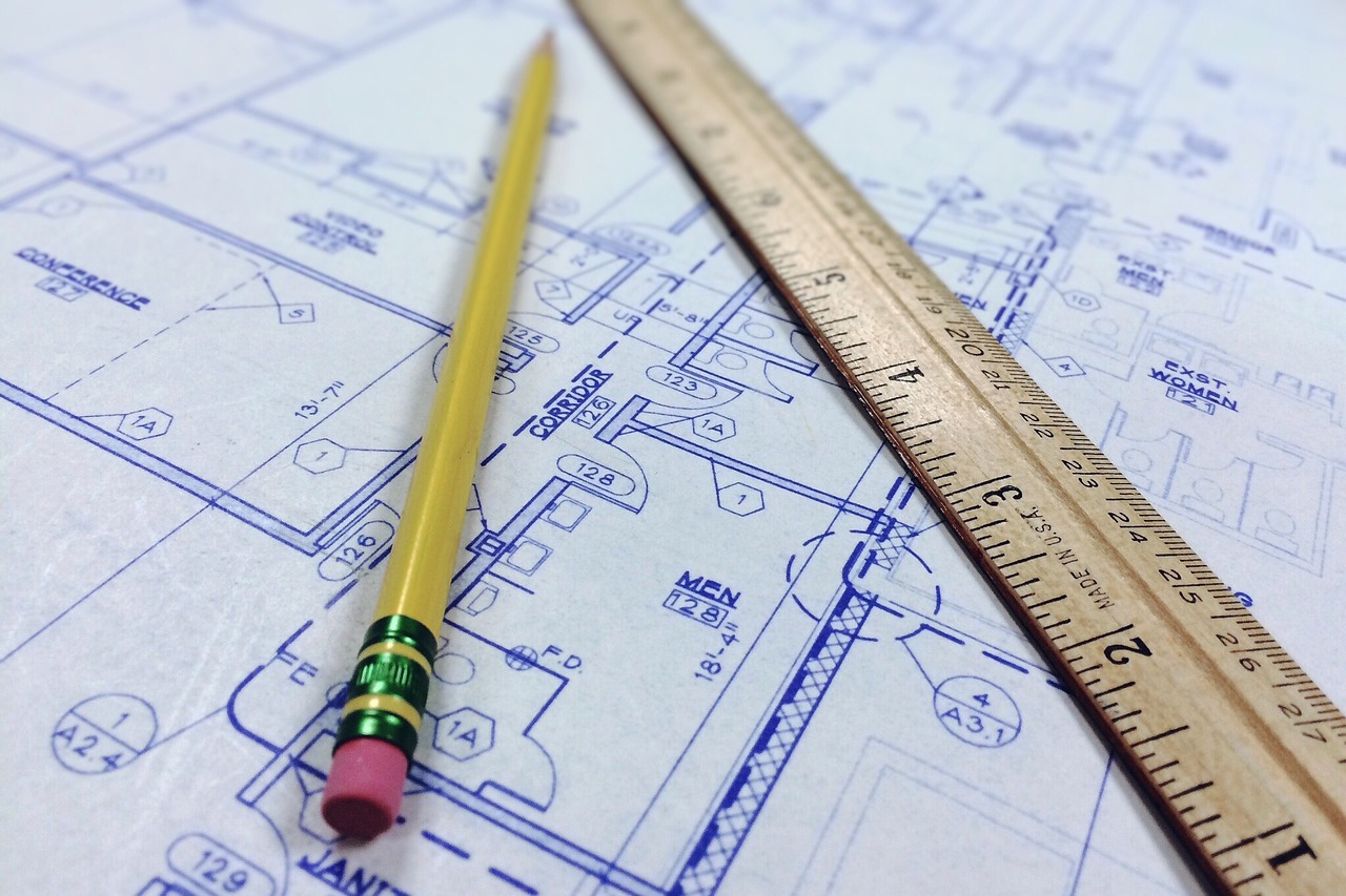 architect blueprint drafting office